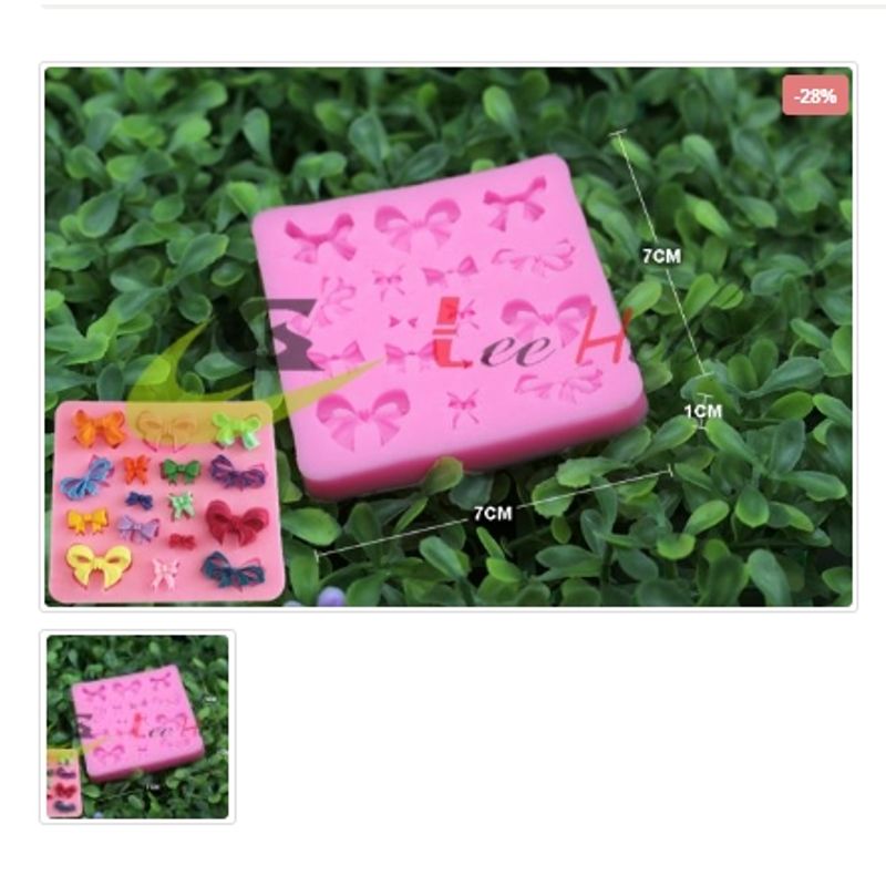 GENERICO - Molde Para Fondant Silicona Forma Mini Lazos Moños