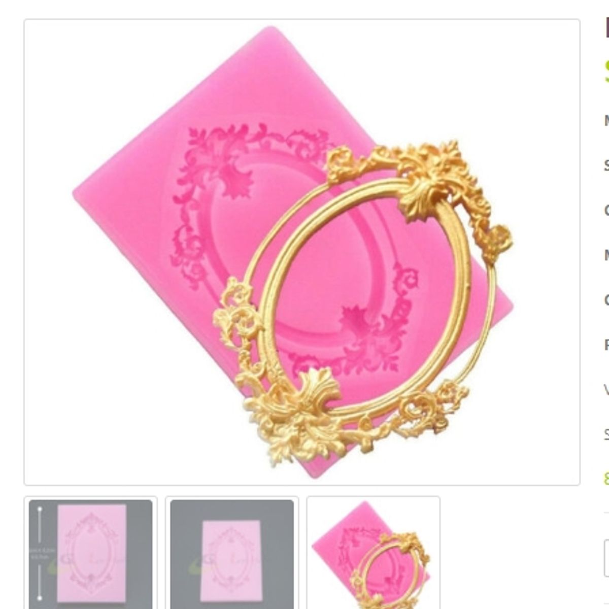 GENERICO - Molde Para Fondant Silicona Forma Arabesco-Borde