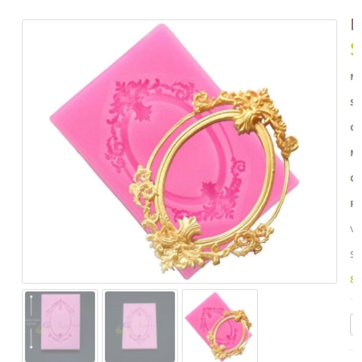 GENERICO - Molde Para Fondant Silicona Forma Arabesco-Borde