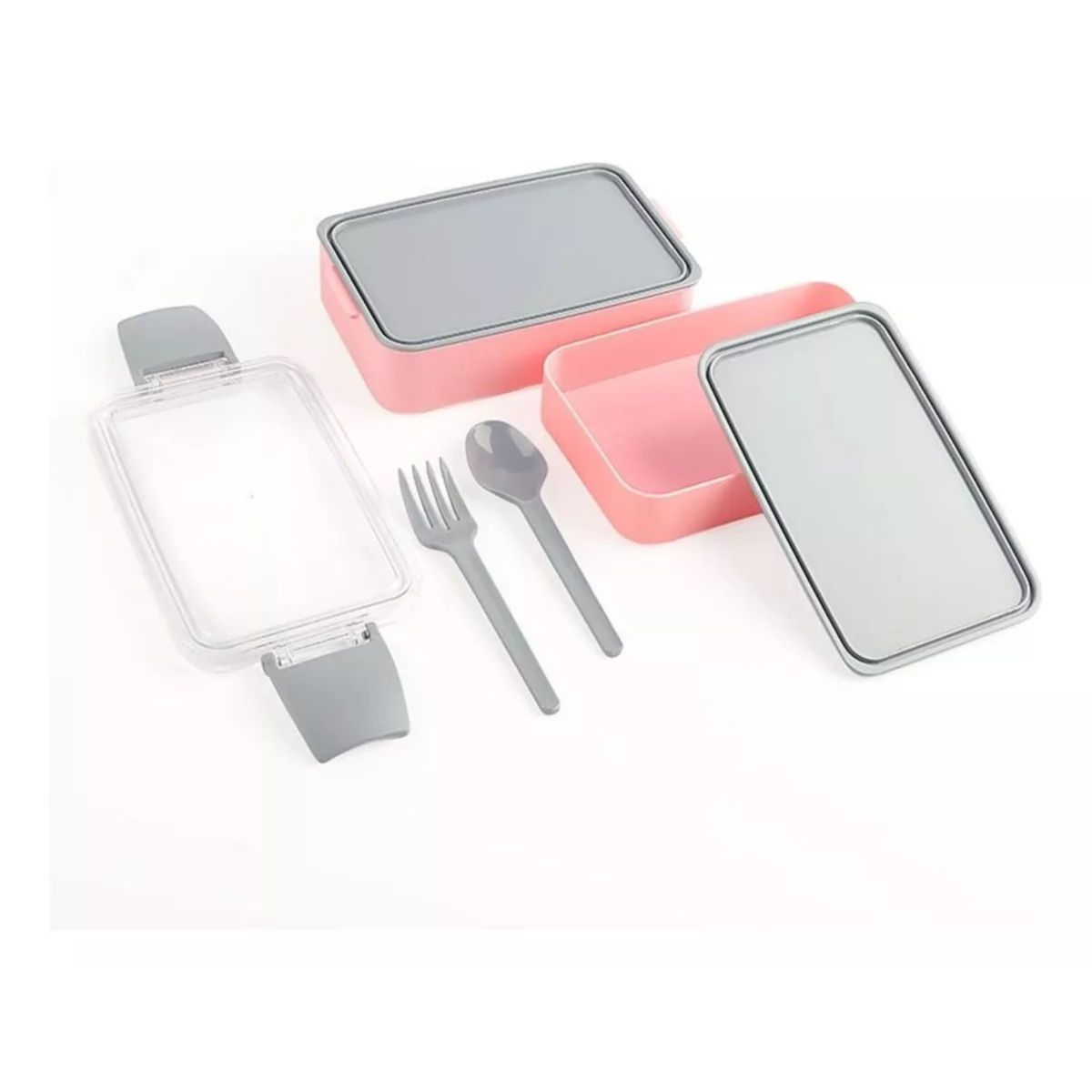 TITIZ - Lonchera Contenedor Doble Espacio Escolar Cuchara y Tenedor 900ml.