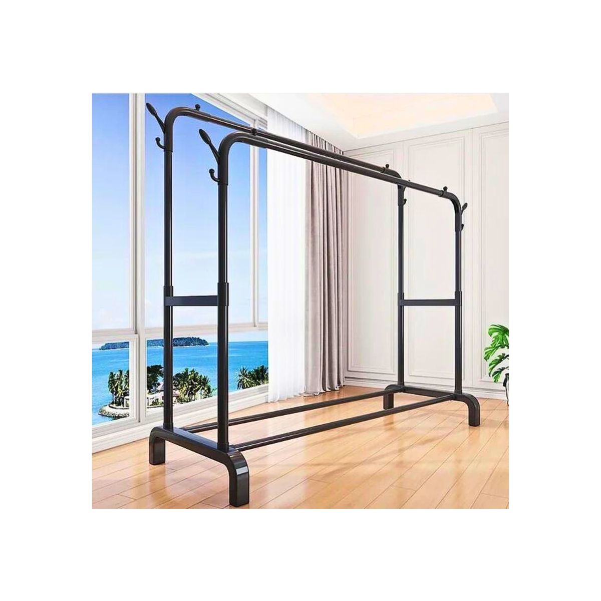 GENERICO - Gran Perchero Doble Barra Multifuncional Ropa Calzado Y Más