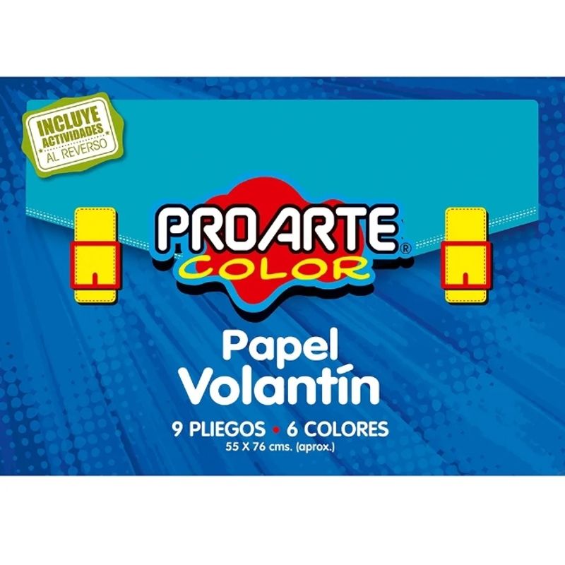 GENERICO - Block Papel Volatin 9 Pliegos 6 Colores