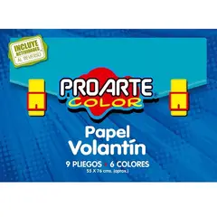 GENERICO - Block Papel Volatin 9 Pliegos 6 Colores