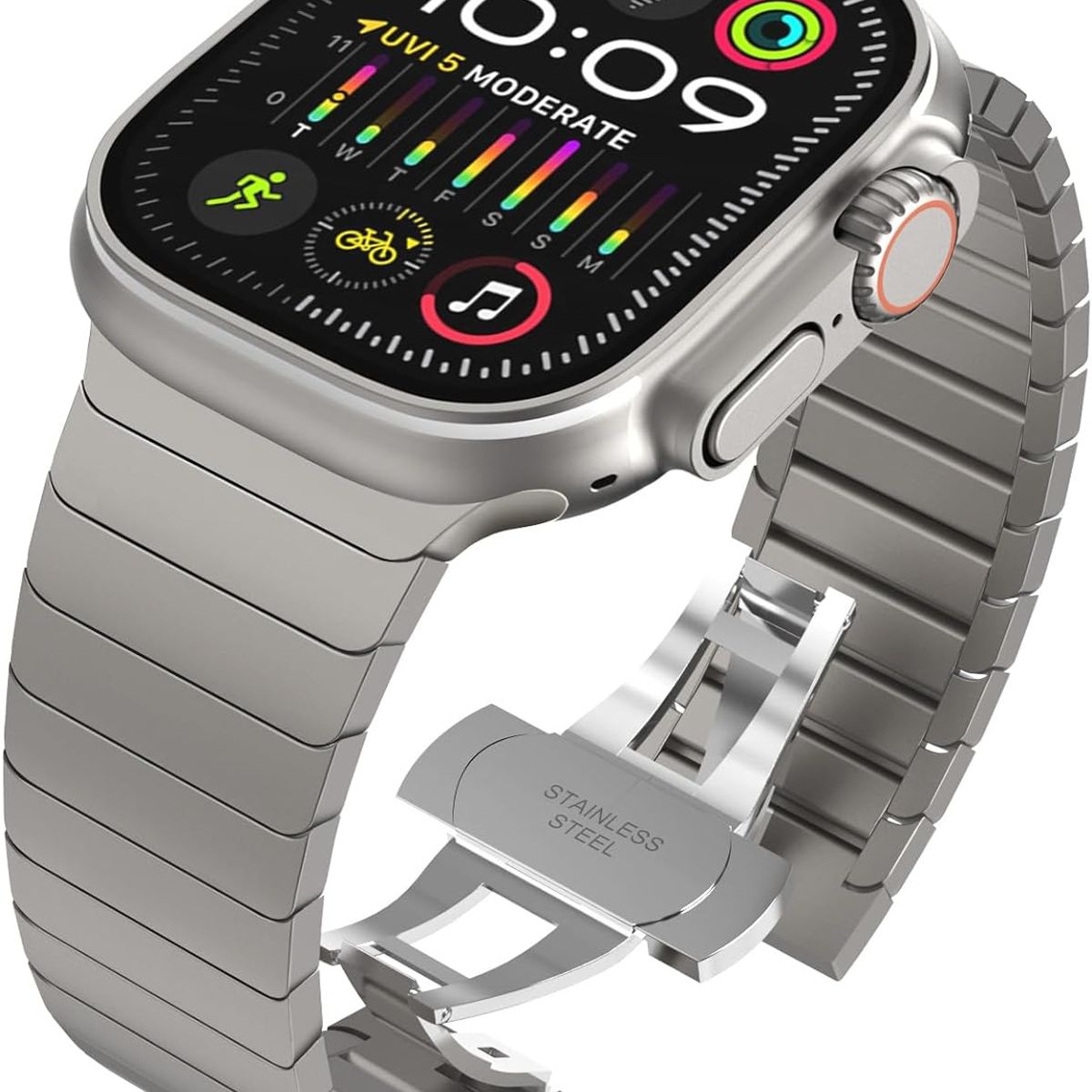 GENERICO - Correa Metalica Para Apple Watch Titanio 42 44 45 46 49mm