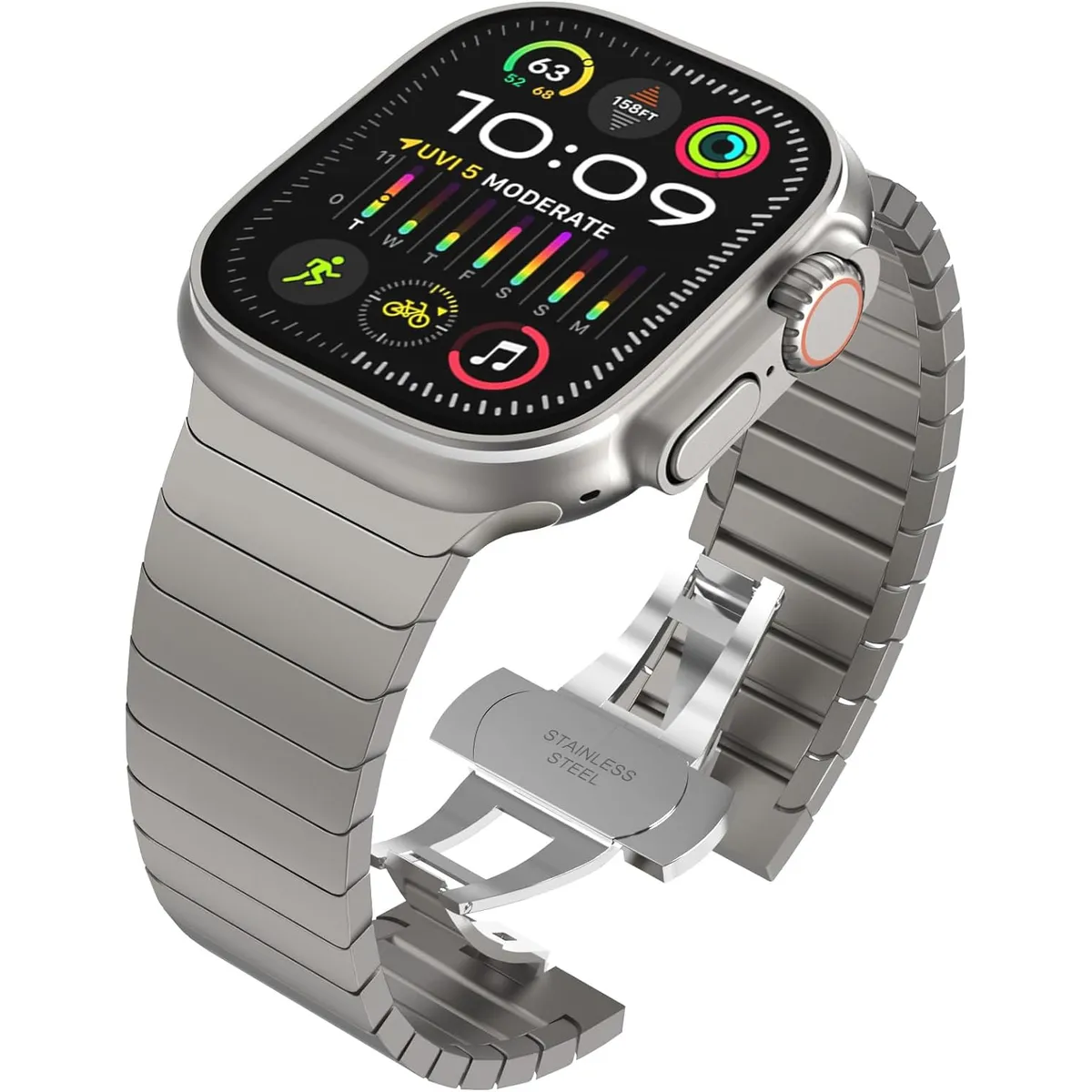 GENERICO - Correa Metalica Para Apple Watch Titanio 42 44 45 46 49mm