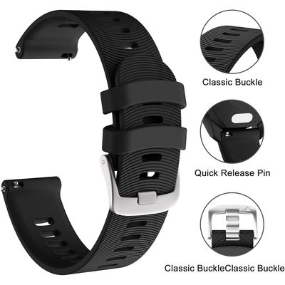 Imagen 2 del producto Correa Silicona Para Garmin 20mm Forerunner Vivoactive Music Negro