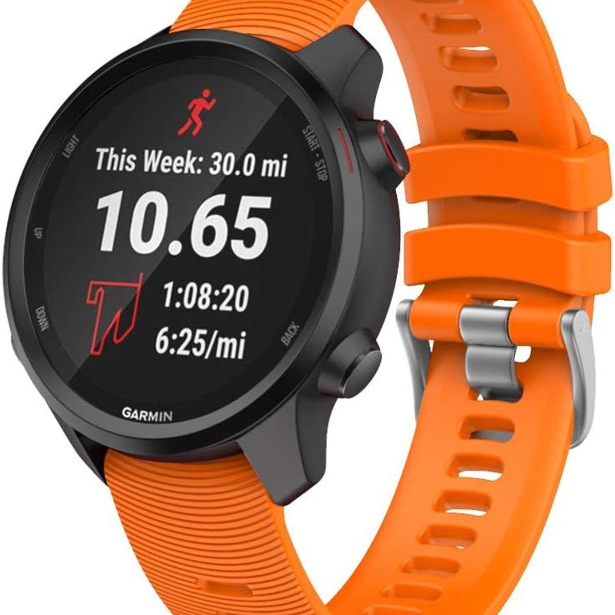 GENERICO - Correa Silicona Para Garmin 20mm Forerunner Vivoactive Music Naranjo