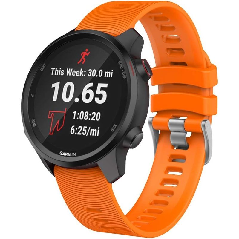 GENERICO - Correa Silicona Para Garmin 20mm Forerunner Vivoactive Music Naranjo