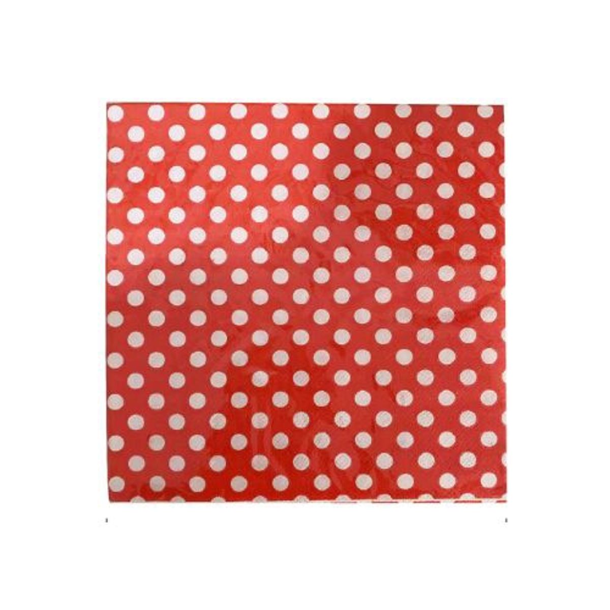 GENERICO - Servilletas Diseño Puntos Colores Blanco Rojo 33 Cm X 33 Cm