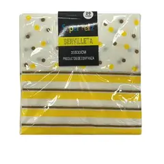 GENERICO - Servilletas Color Amarillo Blanco Negro 33 Cm X 33 Cm