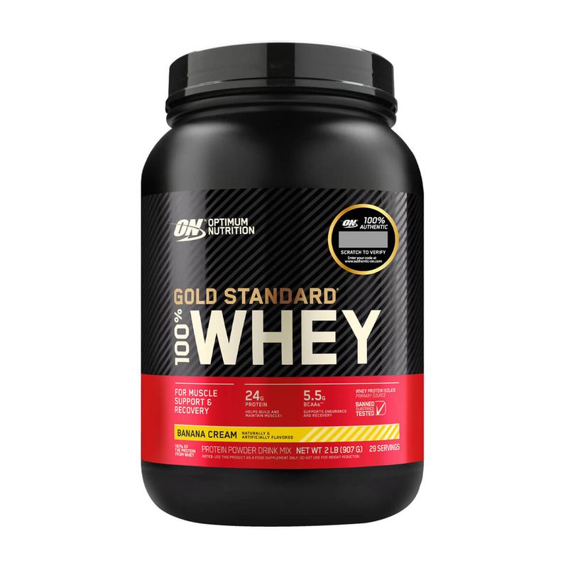 OPTIMUN NUTRITION - Gold Standard 100% Whey Protein (2 Lb) - Original - PLATANO
