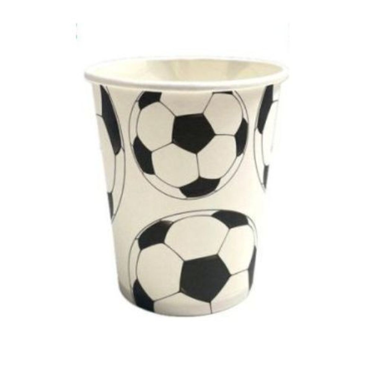 GENERICO - Vasos Diseño Futbol Colores Blanco Negro 10 Cps