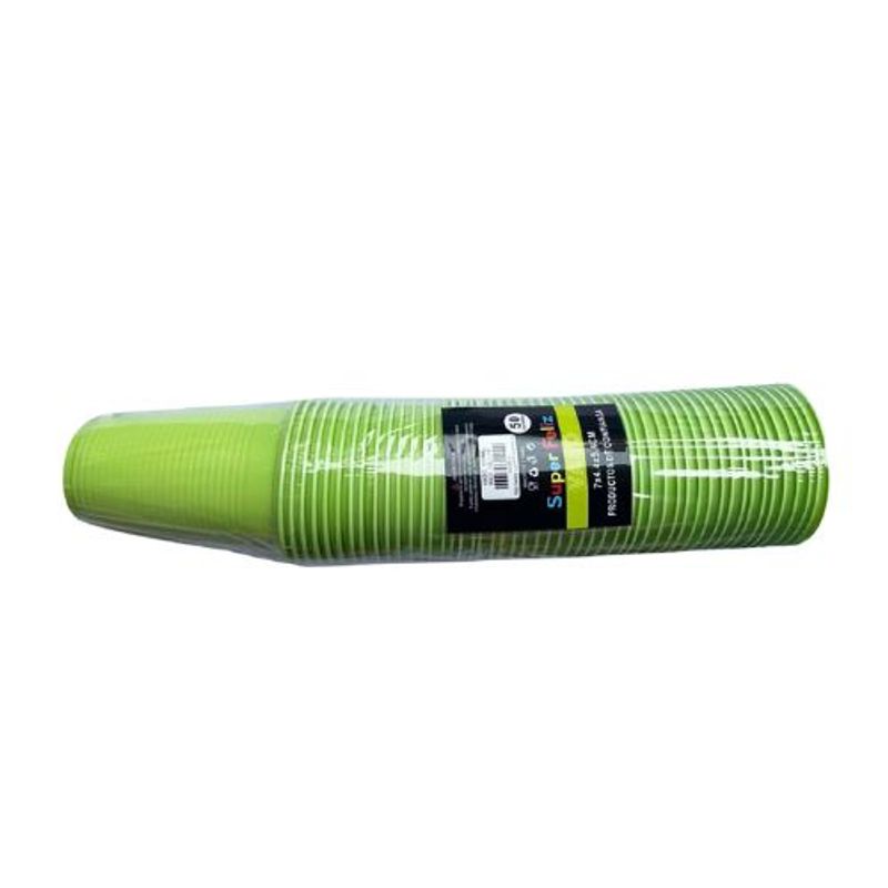 GENERICO - Vasos Color Verde Capacidad 200 Ml 50 Unidades
