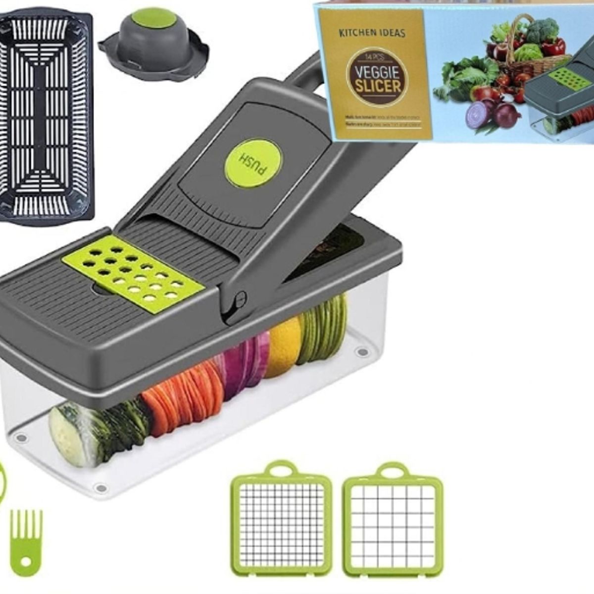 GENERICO - Picador De Verduras Multiuso 14 En 1