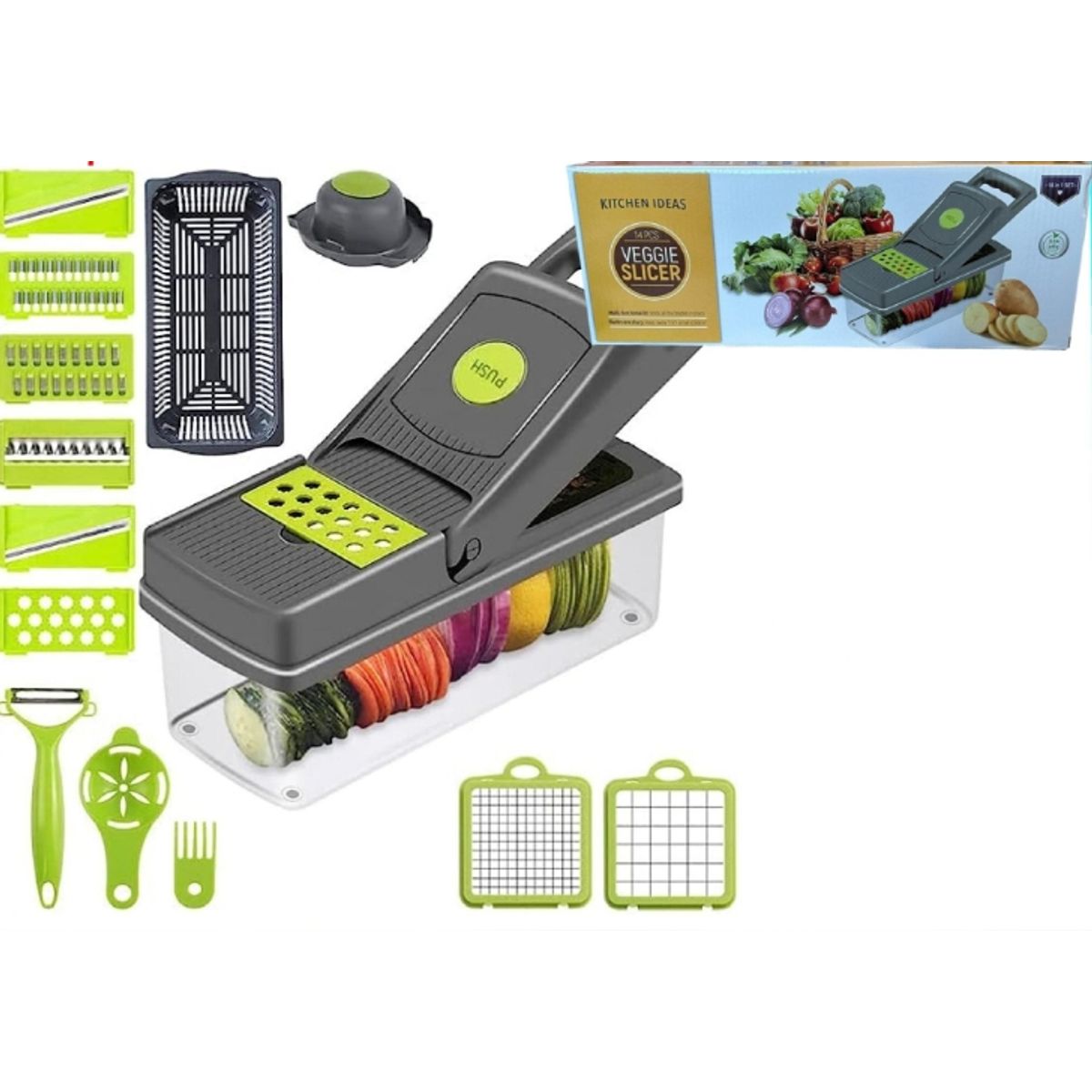 GENERICO - Picador De Verduras Multiuso 14 En 1