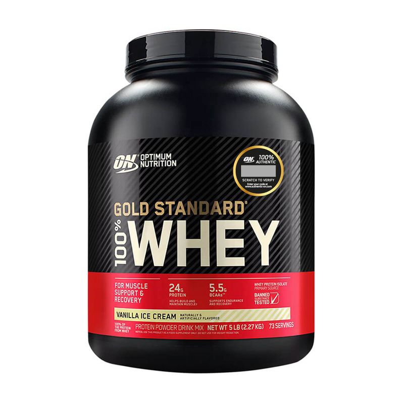 OPTIMUN NUTRITION - Gold Standard 100% Whey Protein (5 Lb) - Original - VAINILLA