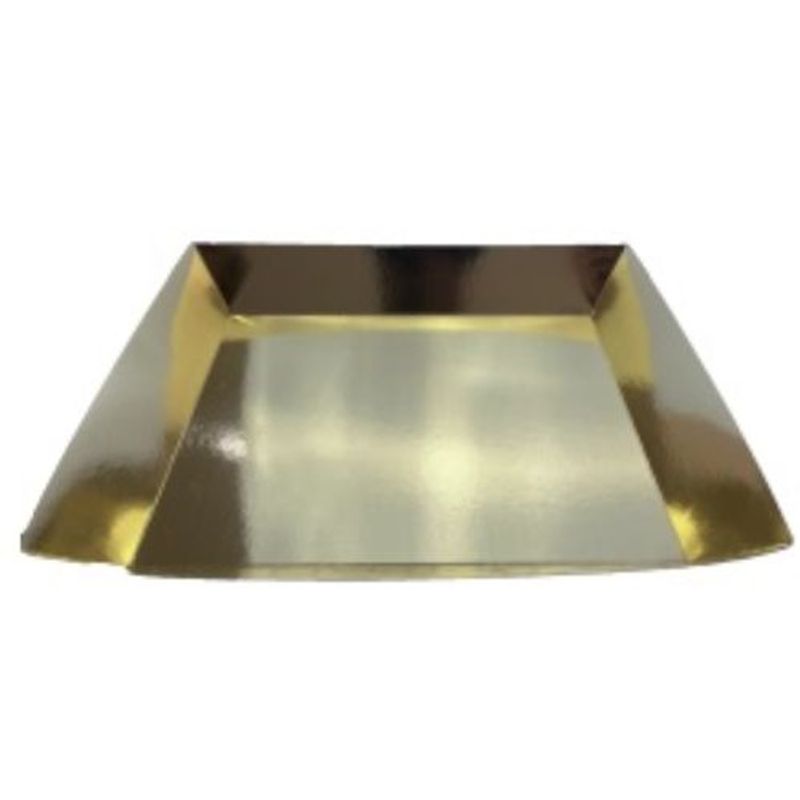 GENERICO - Plato Hondo Material Carton Color Dorado 31 Cm X 39.5 Cm X 6 Cm
