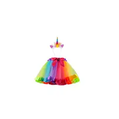 GENERICO - Conjunto De Tutú Para Niñas Unicornio 3 Capas Arcoiris