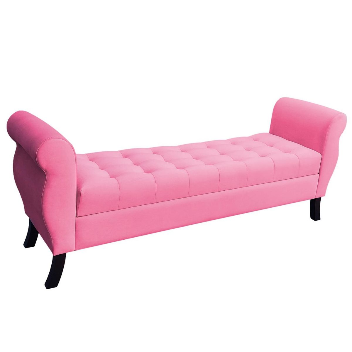 GENERICO - Banqueta Baúl Diva Color Rosado Tamaño Super King 180x45x70cm