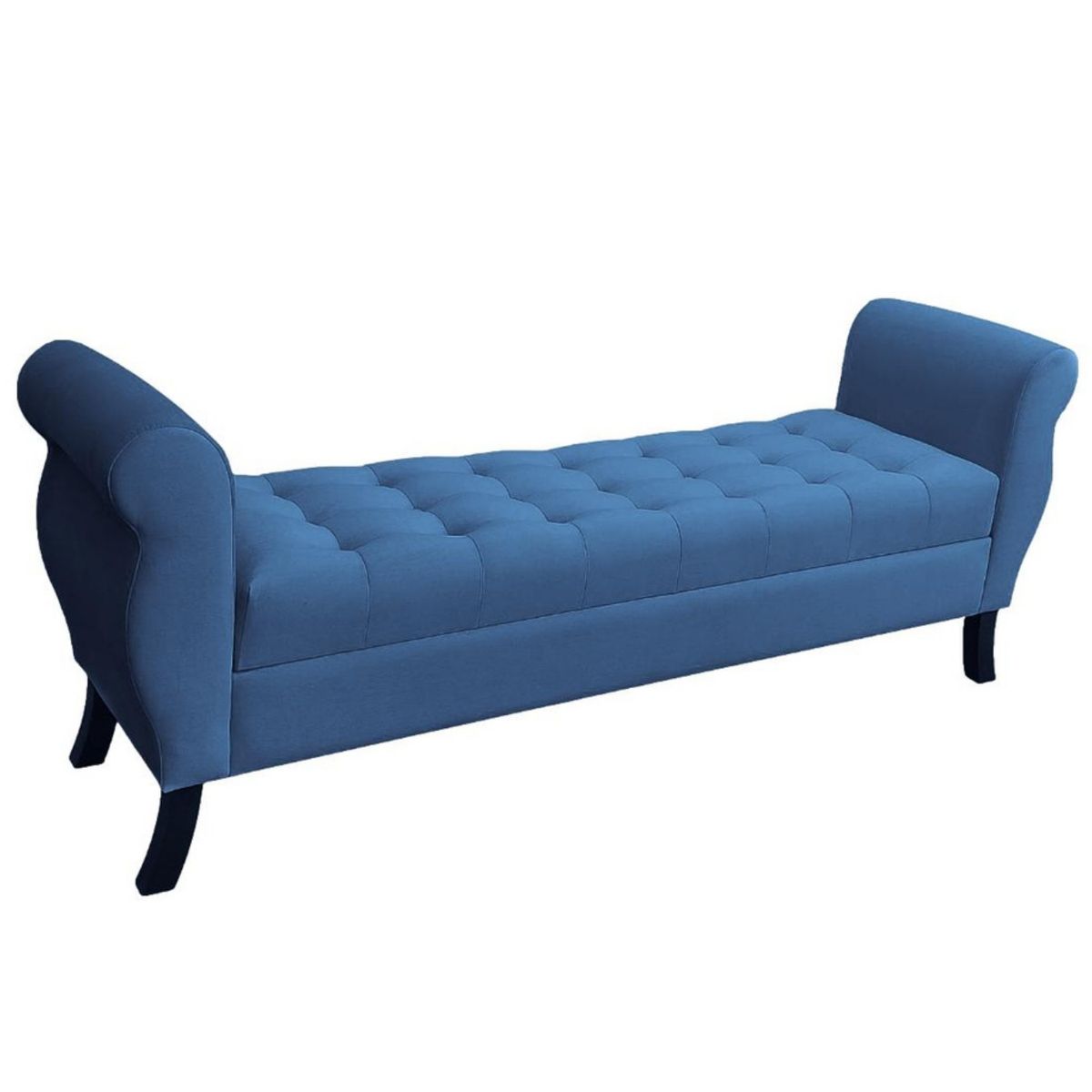 GENERICO - Banqueta Baúl Diva Color Azul Petroleo Tamaño Super King 180x45x70cm