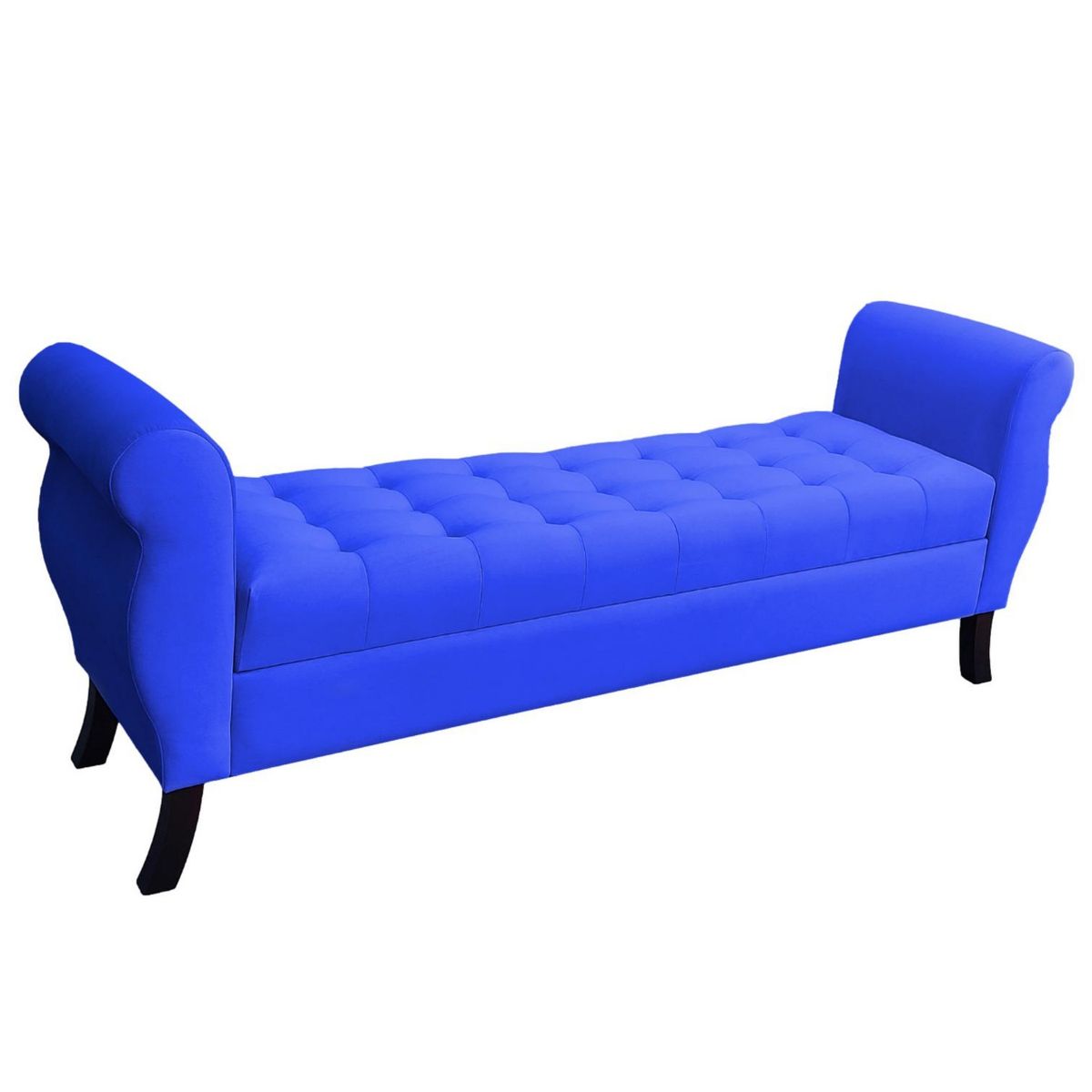 GENERICO - Banqueta Baúl Diva Color Azul Rey Tamaño Super King 180x45x70cm