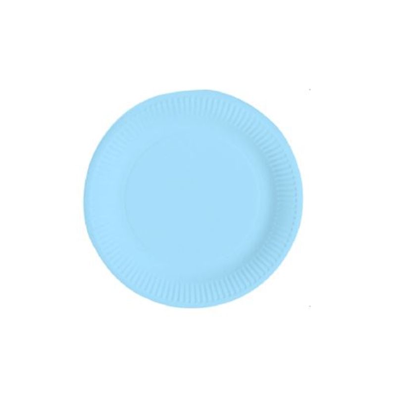 GENERICO - Plato Plano Material Plastico Color Celeste 17.7 Cm.