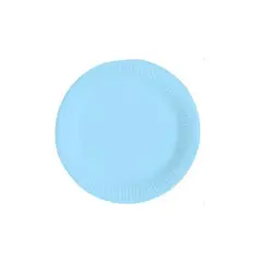 GENERICO - Plato Plano Material Plastico Color Celeste 17.7 Cm