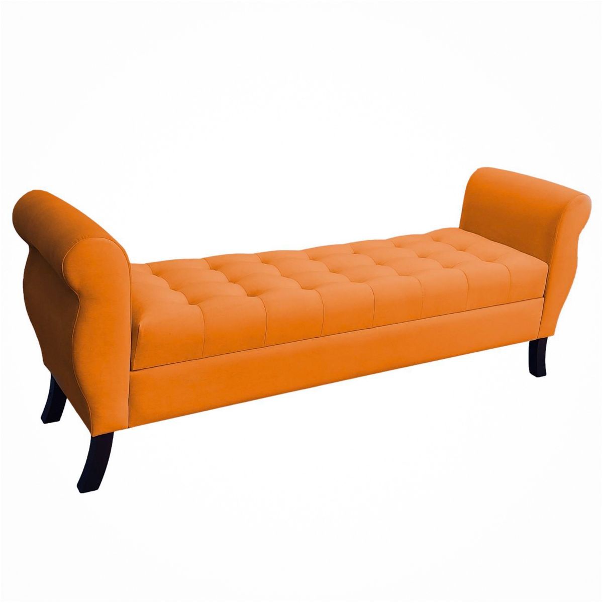GENERICO - Banqueta Baúl Diva Color Naranjo Tamaño Super King 180x45x70cm
