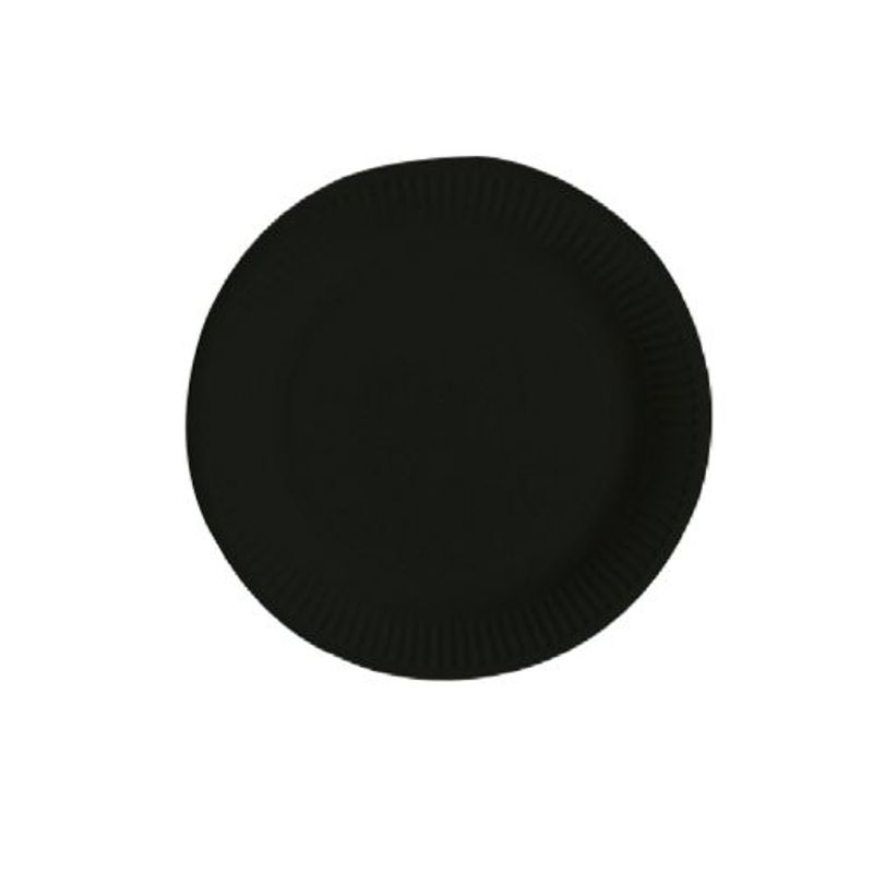 GENERICO - Plato Plano Material Plastico Color Negro 17.7 Cm.