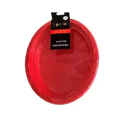 GENERICO - Plato Plano Material Plastico Color Rojo 25.5 Cm X 20.5 Cm