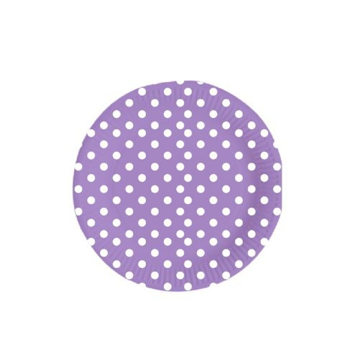 GENERICO - Plato Diseño Puntos Plano Color Morado Material Plastico 17.7 Cm