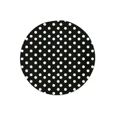 GENERICO - Plato Plano Diseño Puntos Color Blanco Negro Plastico 17.7 Cm