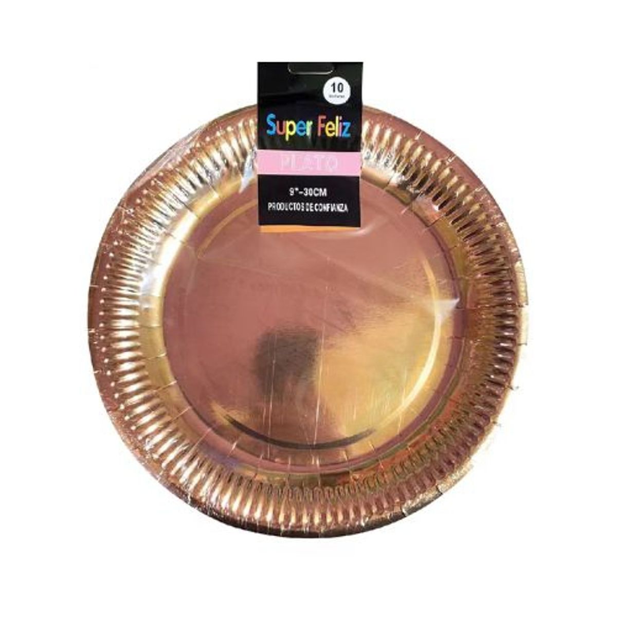 GENERICO - Plato Color Marron Material Plastico 10 Unidades 30 Cm