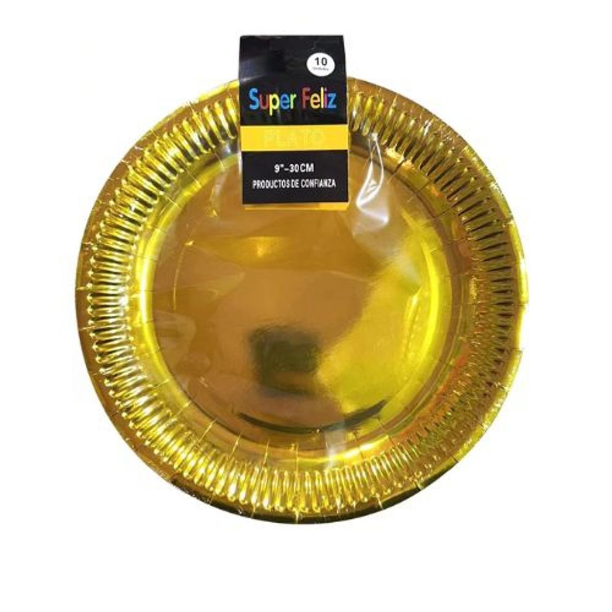 GENERICO - Plato Color Amarillo Material Plastico 10 Unidades 30 Cm