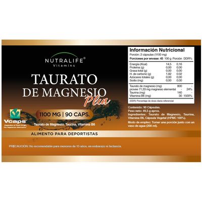 Imagen 2 del producto Taurato De Magnesio Plus + Taurina + Vitamina B6 Lf 270 Caps 3x90.
