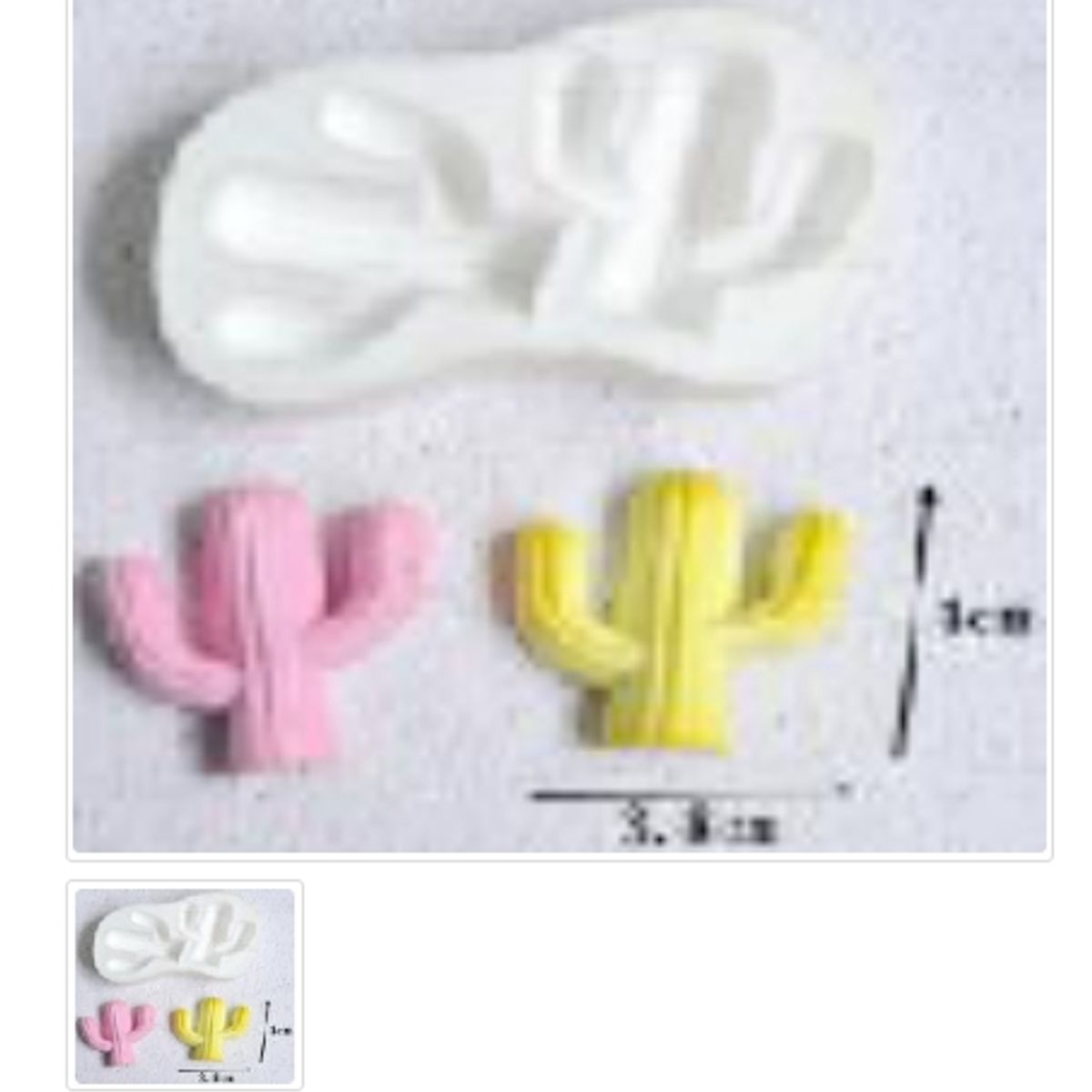 GENERICO - Molde Para Fondant Silicona Forma Cactus