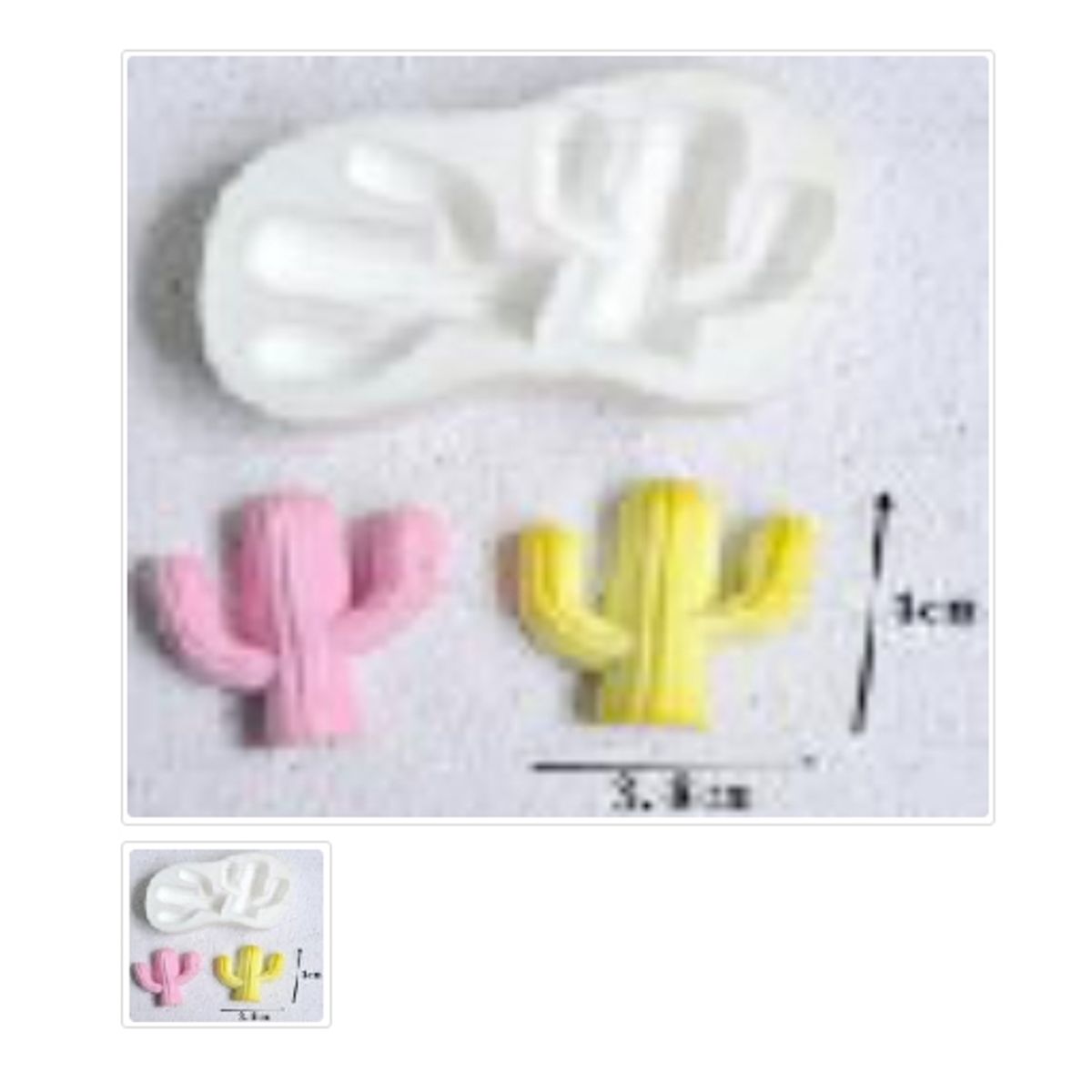 GENERICO - Molde Para Fondant Silicona Forma Cactus