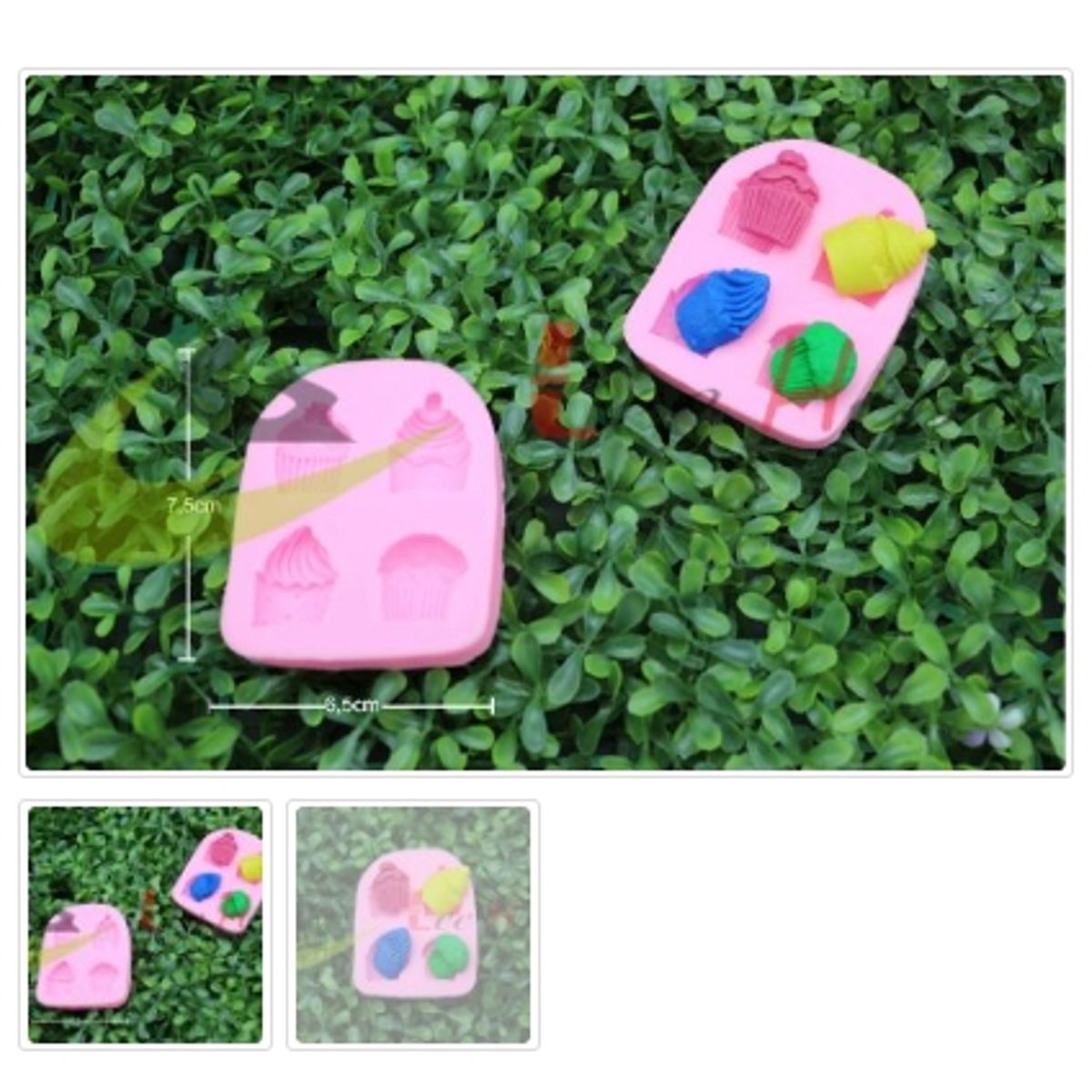 GENERICO - Molde Para Fondant Silicona Forma Cupcakes