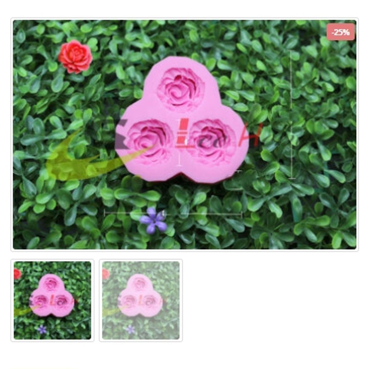 GENERICO - Molde Para Fondant Silicona Forma 3 Mini Rosas