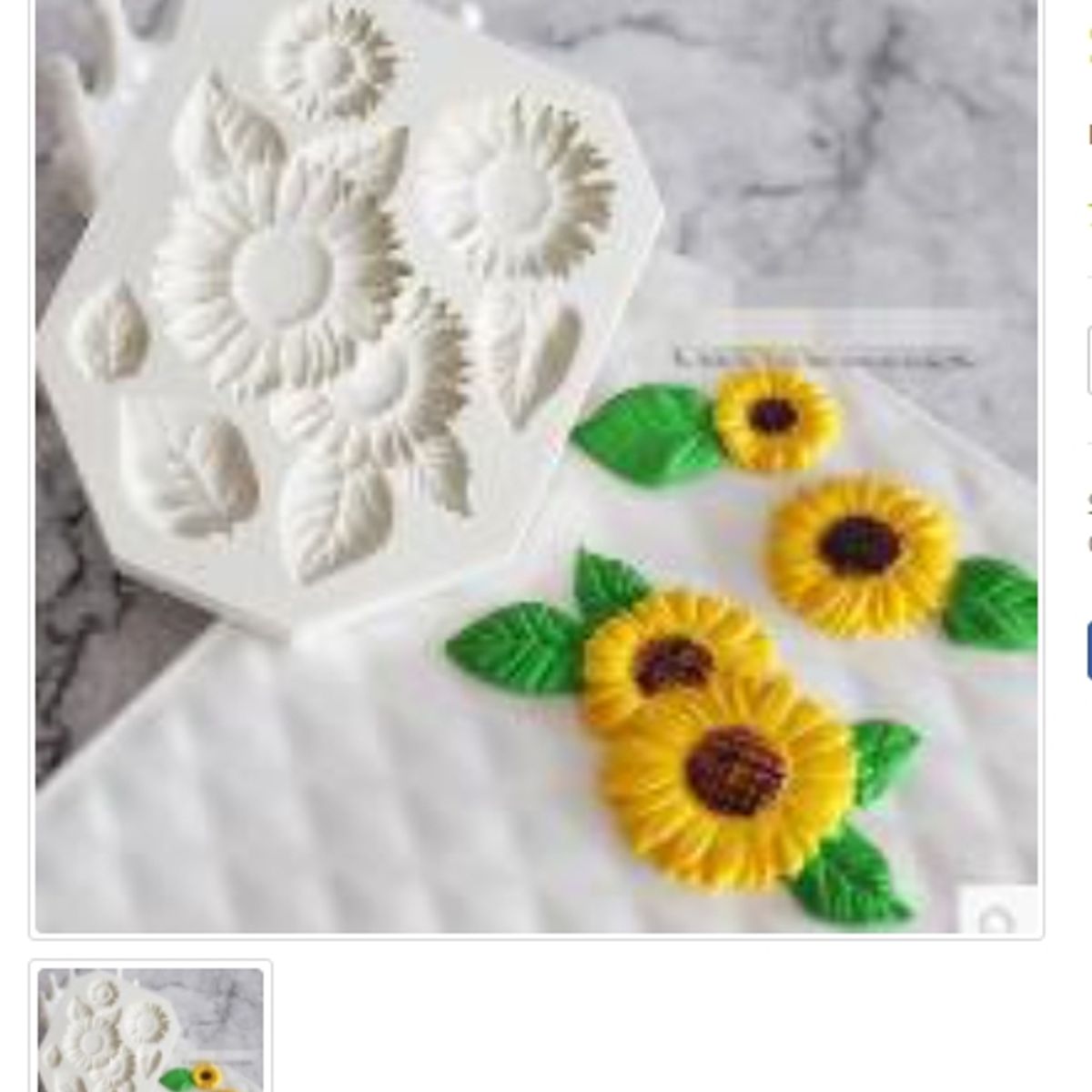 GENERICO - Molde Para Fondant Silicona Forma Girasoles