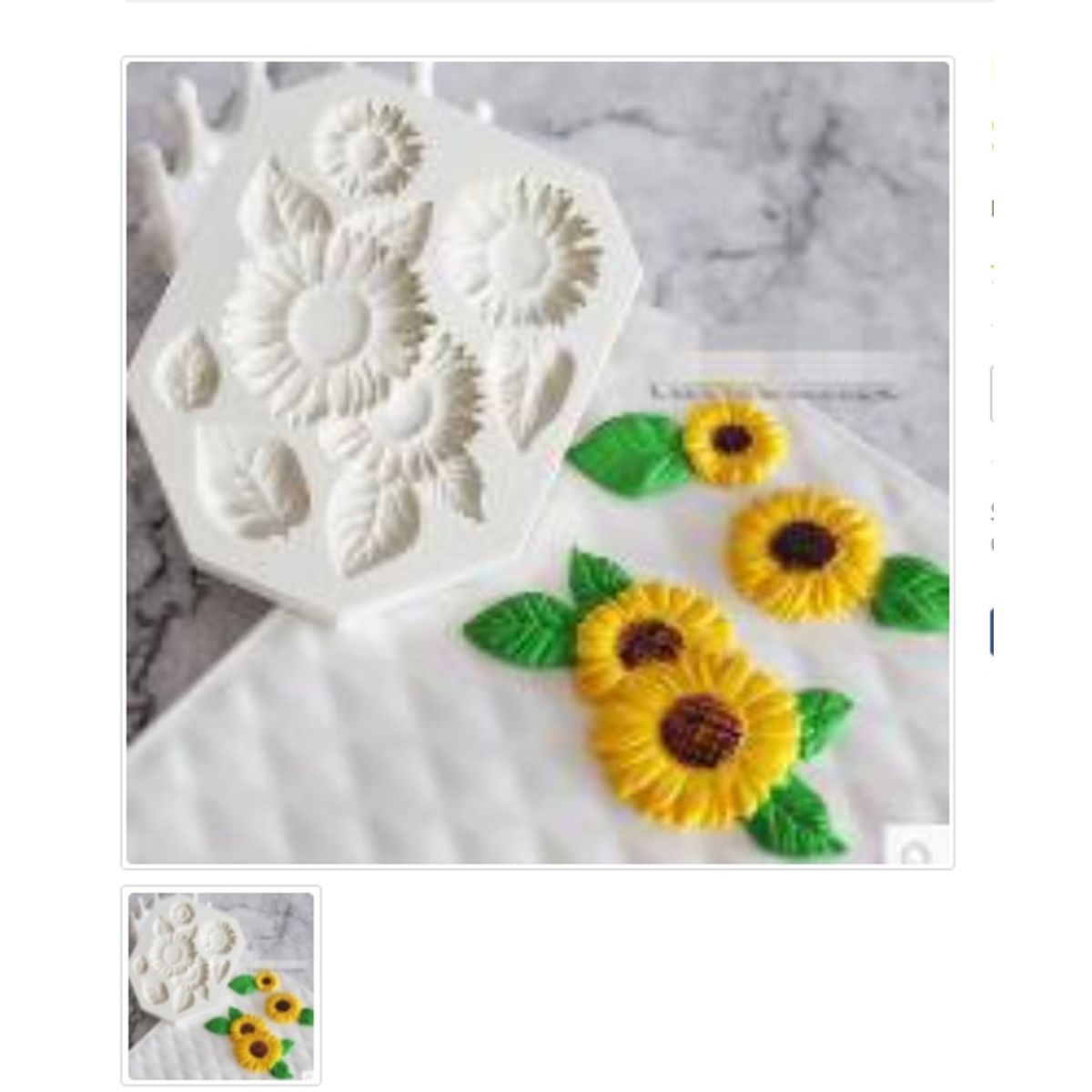 GENERICO - Molde Para Fondant Silicona Forma Girasoles