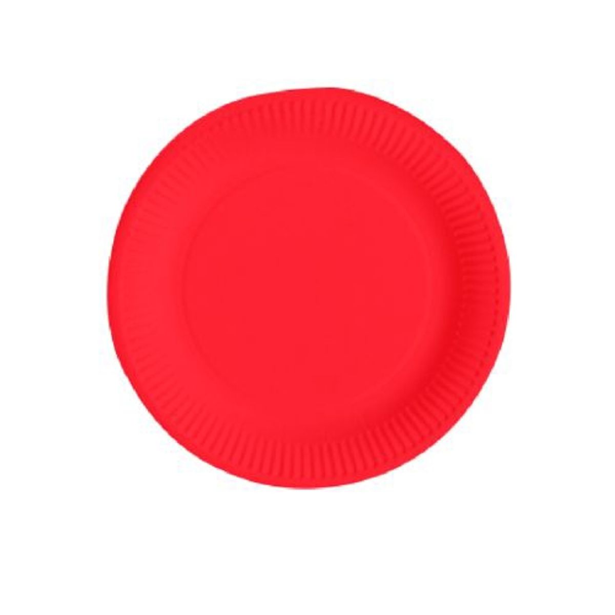 GENERICO - Plato Plano Color Rojo Plastico 17.7 Cm