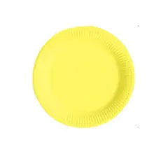 GENERICO - Plato Plano Color Amarillo Plastico 17.7 Cm