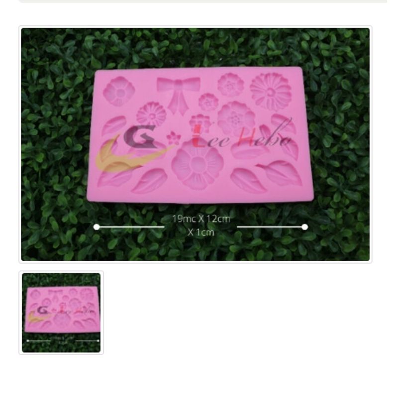 GENERICO - Molde Para Fondant Silicona Forma Flores-Hojas