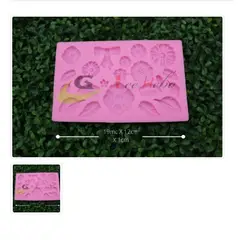 GENERICO - Molde Para Fondant Silicona Forma Flores-Hojas