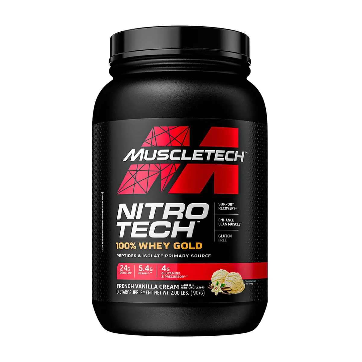 MUSCLETECH - Nitro Tech 100% Whey Gold (2 Lb) - Original - VAINILLA
