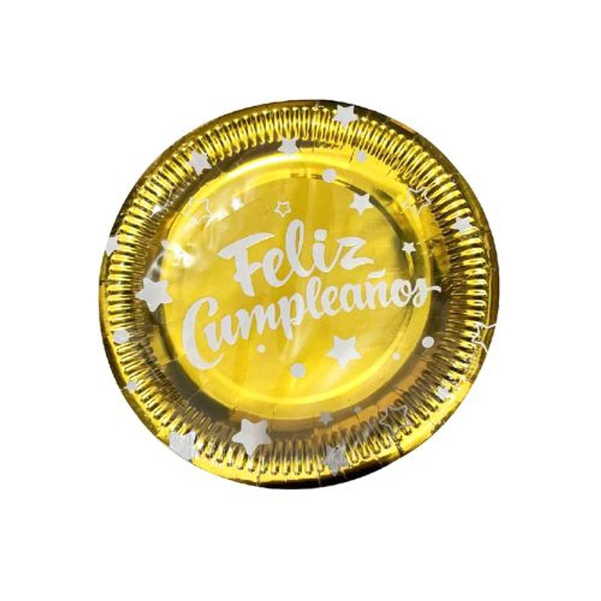 GENERICO - Plato Diseño Feliz Cumpleaños Color Amarillo 22.8 Cm