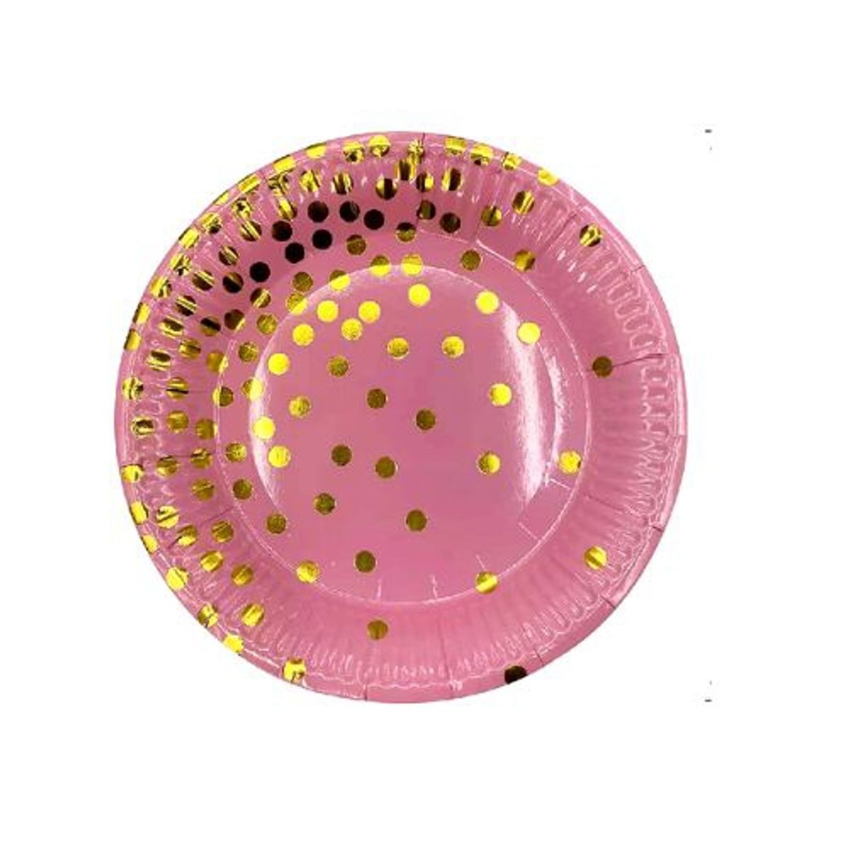 GENERICO - Plato Color Rosa Diseño Puntos Plastico 30 Cm