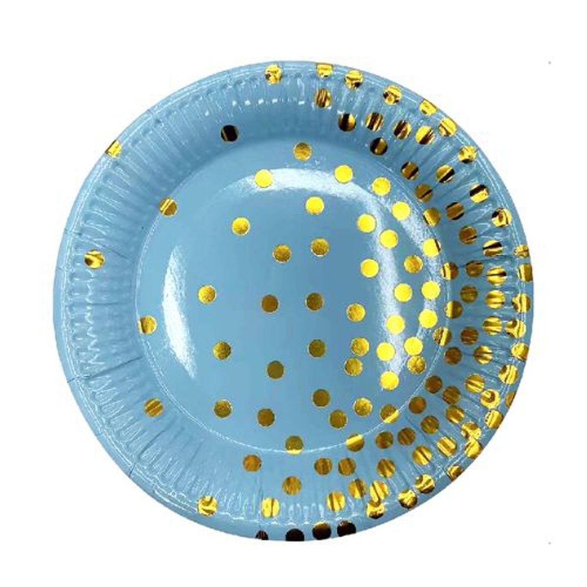 GENERICO - Plato Color Celeste Diseño Puntos Plastico 30 Cm