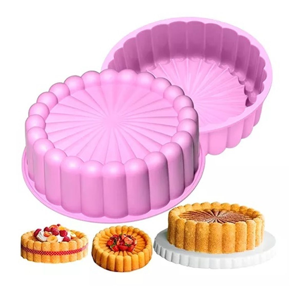 GENERICO - Pack x2 Moldes Reposteria Molde Torta Molde Queque Flor Sol 19x6cm